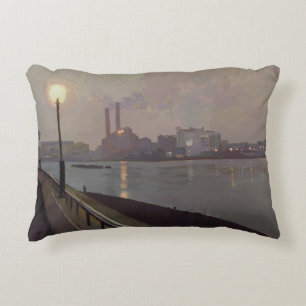 Almofada Decorativa Central eléctrica de Chelsea em a noite