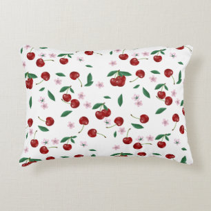 Almofada Decorativa Cerejas Vermelhas Botânicas Verduras e Cerejeiras
