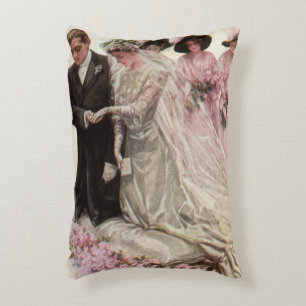Almofada Decorativa Cerimônia de Casamento Vitoriano Antigo Noiva e No