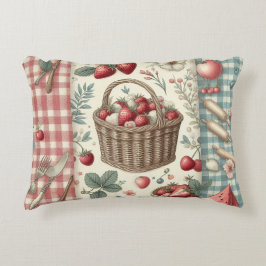 Almofada Decorativa Cesta de Frutas Gingham Diversão