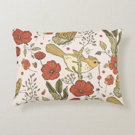 Almofada Decorativa Chá de fraldas | Borboletas e flores poéticas