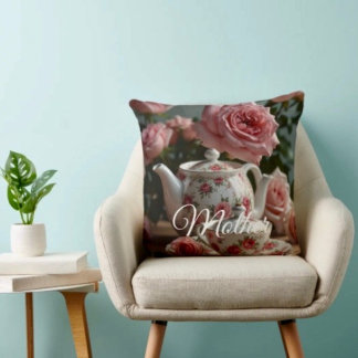 Almofada Decorativa Chá Rosa do Cabbage Rosa