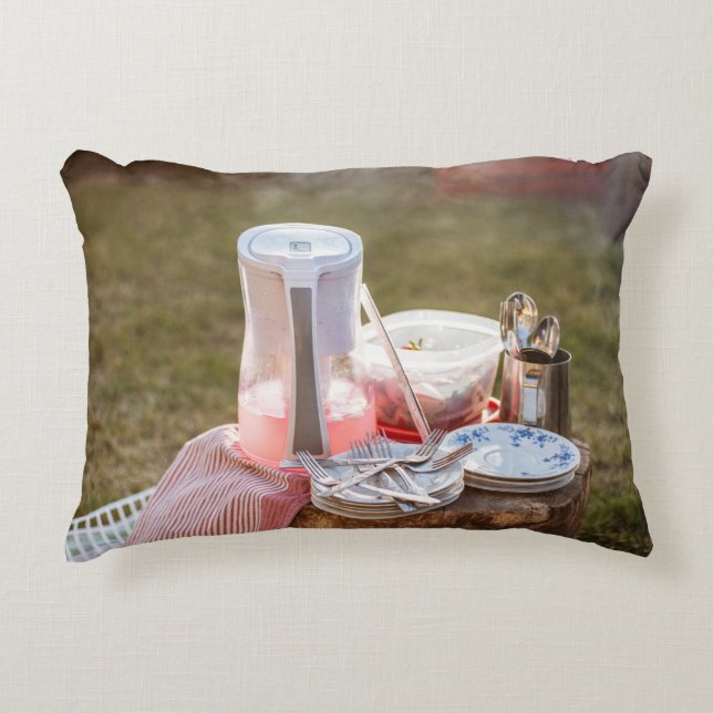 Almofada Decorativa Chapas florais, prateadas e azuis, de cerâmica (Frente)