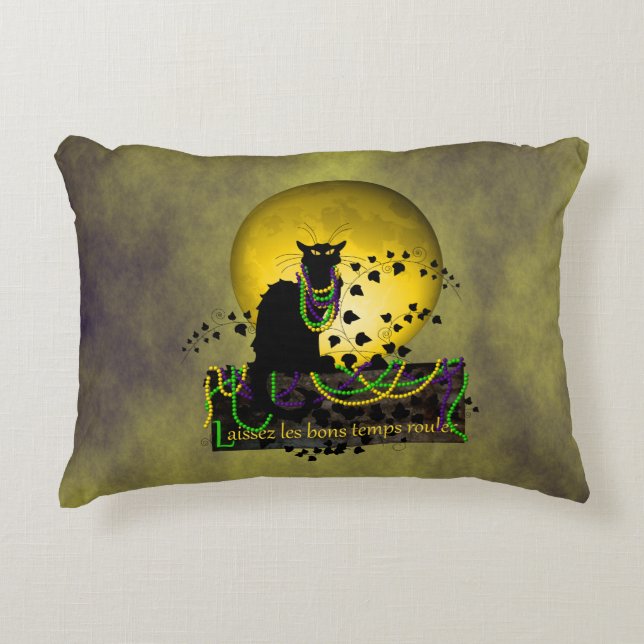 Almofada Decorativa Chat Noir Mardi Gras (Frente)