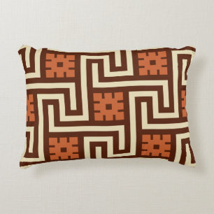 Almofada Decorativa Chave grega, Brown, bege e oxidação de Deco