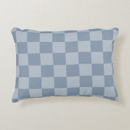 Almofada Decorativa Checkerboard azul empoeirado