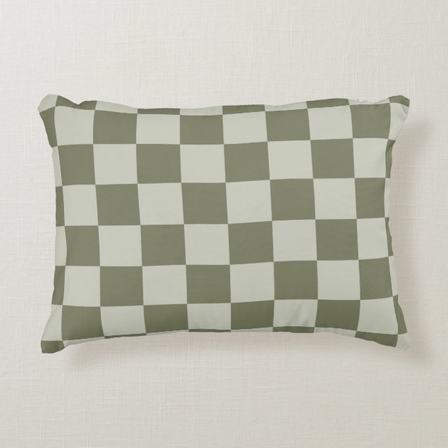 Almofada Decorativa Checkerboard verde de sábado (Frente)
