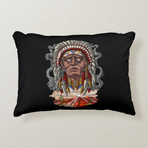 Almofada Decorativa Chefe Indígena Americano Nativo