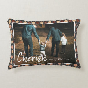 Almofada Decorativa Cherish A Cada Momento Cita Foto Da Família