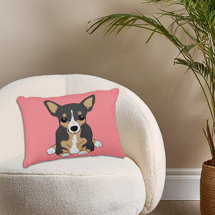 Almofada Decorativa Chihuahua Cute Tri-Color Chihuahua Rosa