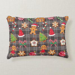 Almofada Decorativa Christmas Cookies Tree Printed Throw Pillow