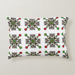 Almofada Decorativa Christmas Snowflake Mandala<br><div class="desc">An elegant holiday throw pillow featuring a festive red and green snowflake mandala pattern,  perfect for Christmas home decor</div>