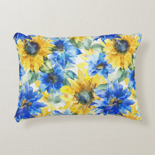 Almofada Decorativa Chuva de Noiva Flores Amarelas Azuis