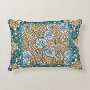 Almofada Decorativa ciclamen azul arte nova flor botânica