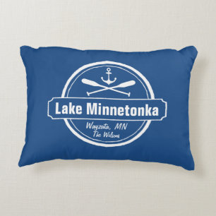 Almofada Decorativa Cidade e nome da âncora de Minnetonka Minnesota d