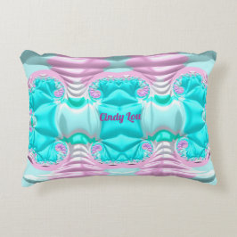 Almofada Decorativa CINDY LOU ~BUCKLED UP ~ Fractal Branco Cor-de-rosa
