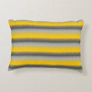 Almofada Decorativa Cinza amarelo com padrão de dogtooth fino