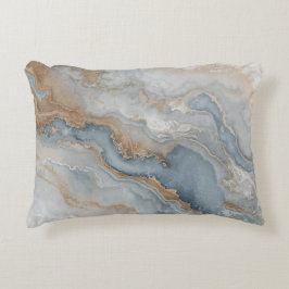 Almofada Decorativa Cinza Azul Empoeirado Bege Marrom Abstrato