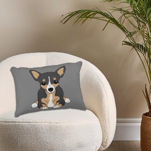 Almofada Decorativa Cinza Chihuahua Cute Tri-Color Chihuahua