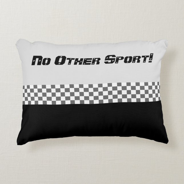 Almofada Decorativa Cinza Negra e Esporte Branco (Frente)