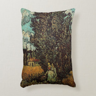 Almofada Decorativa Ciprestes e Duas Mulheres de Vincent van Gogh