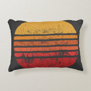 Almofada Decorativa Circular de Grunge SUN Vintage Illustrationsvintag