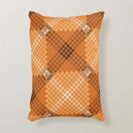 Almofada Decorativa Círculos brancos a castanhos em laranja, formando