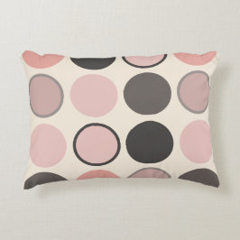 Almofada Decorativa Círculos Rosa e Cinza Mid-century Modern