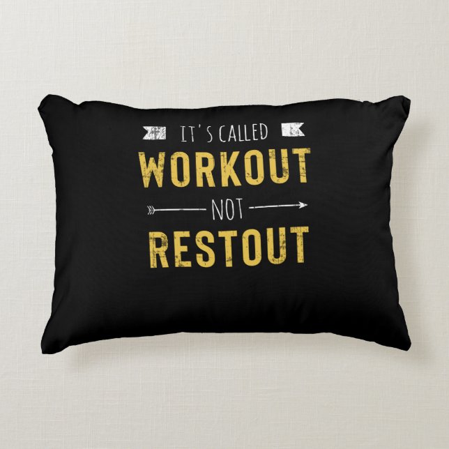 Almofada Decorativa Citação Motivacional Engraçada Chamada de Workout (Frente)