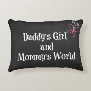 Almofada Decorativa Citações do mundo da menina e da mamã do pai