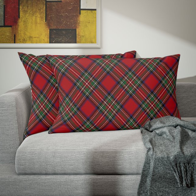 Almofada Decorativa Clã Elegante Russo xadrez Stewart Tartan (Tartan Plaid Clan Stewart Accent Pillow)