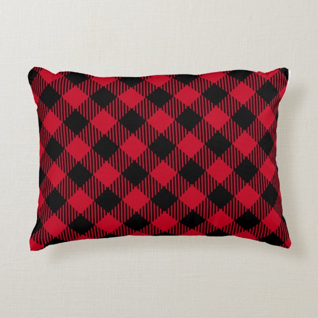 Almofada Decorativa Classic Holiday Plaid – Cozy Christmas Pillow  (Frente)