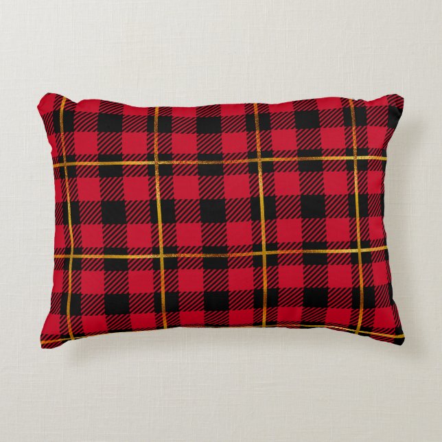 Almofada Decorativa Classic Holiday Plaid – Cozy Christmas Pillow  (Frente)