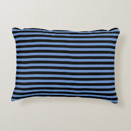 Almofada Decorativa Clássico Moderno Preto e Azul Listrado