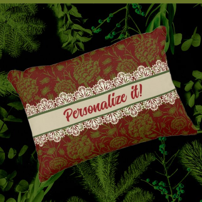 Almofada Decorativa Clássico Nostálgico William Morris Red Holiday (This would be so cute for your daughter or her grandmother.)
