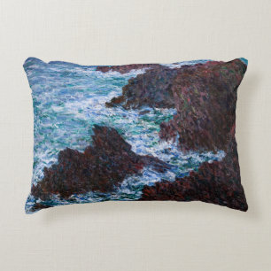 Almofada Decorativa Claude Monet - As Rochas de Belle-Ile, Costa Selva