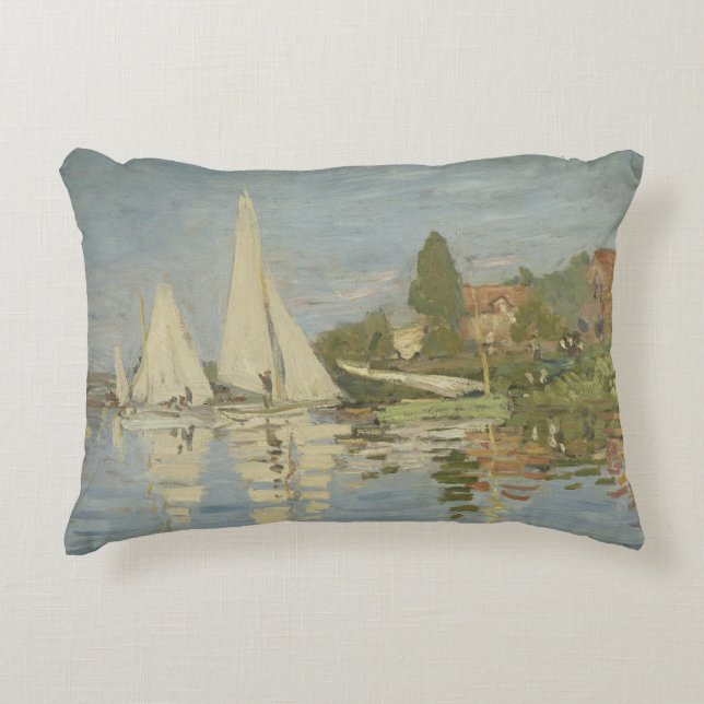 Almofada Decorativa Claude Monet - Regattas em Argenteuil (Frente)