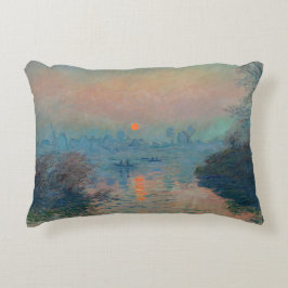 Almofada Decorativa Claude Monet - Sunset sobre o Sena em Lavacourt