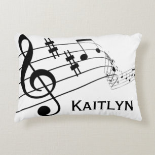 Almofada Decorativa Clef de triplo das notas musicais personalizado