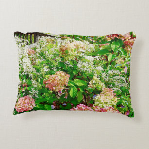 Almofada Decorativa Clematis doce do outono e Hydrangea cor-de-rosa