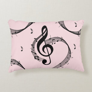 Almofada Decorativa Climactic G Clef Music Pink