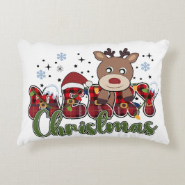 Almofada Decorativa Clipart de Natal Merry