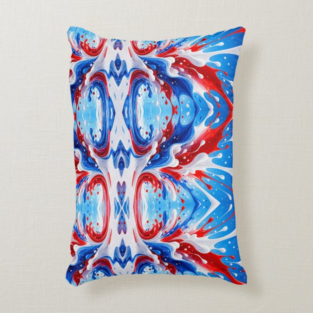 Almofada Decorativa Cobertor Red White e Blue Splash (Frente(Vertical))