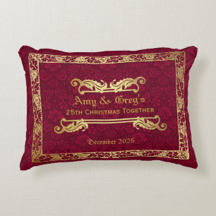 Almofada Decorativa Cobrir de livro clássico Dourado Foliage Crimson 