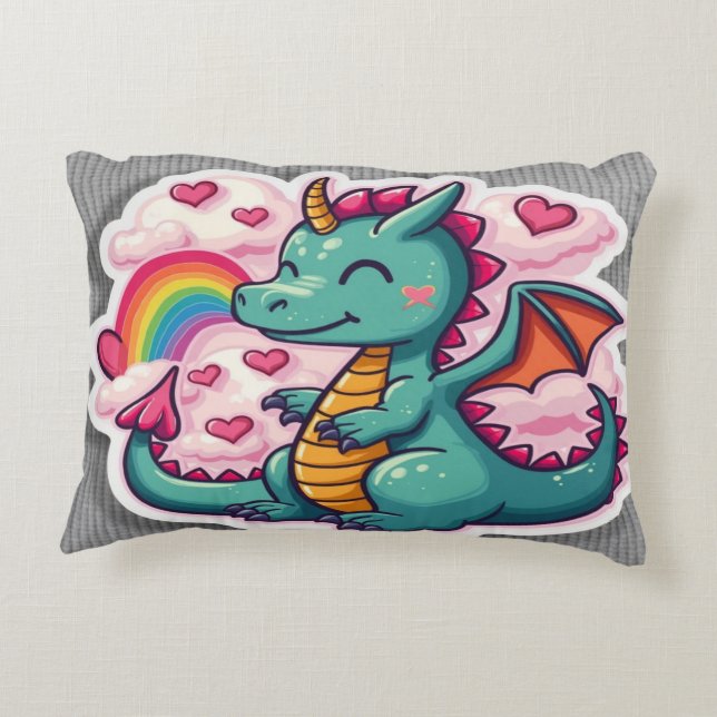 Almofada Decorativa Cobrir Travesseiro Quirky Dragon Delight (Verso)