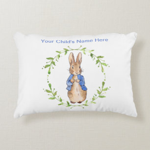 Almofada Decorativa Coelho clássico de nome personalizado em azul