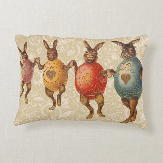 Almofada Decorativa Coelho da Páscoa Ovos Dançantes (Verso)
