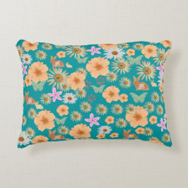 Almofada Decorativa Coelhos florais adoráveis azuis