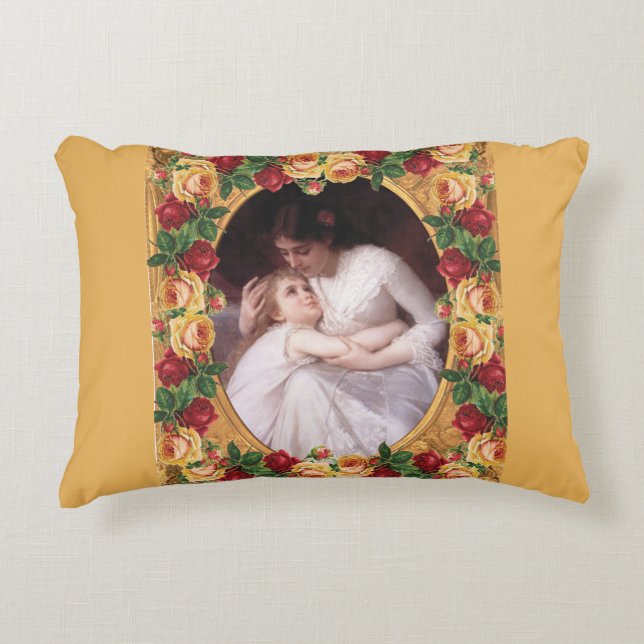 Almofada Decorativa Colagem da safra Retro com rendas e flores (Frente)