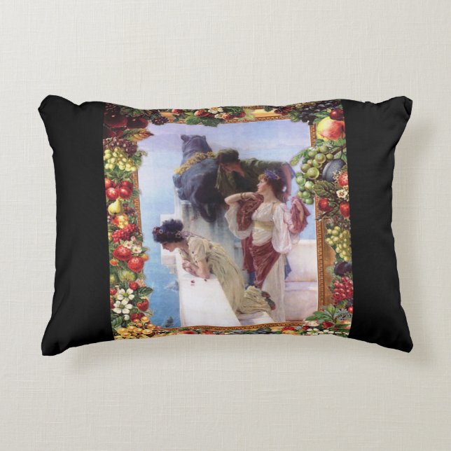 Almofada Decorativa Colagem da safra Retro com rendas e flores (Frente)